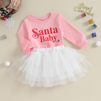 ma&baby 9M-4Y Коледни комплекти дрехи за новородени бебета и момичета Горнища с букви Тюл Tutu Поли Коледни костюми Тоалети за малки деца D05