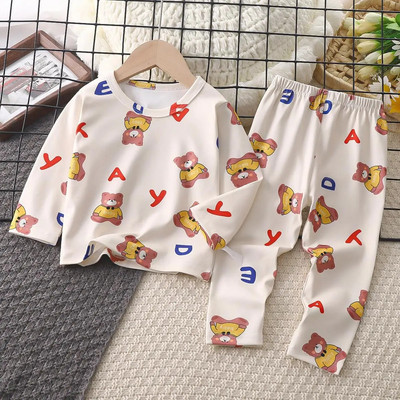9m-4y Haine pentru bebeluși Costum cu mâneci lungi Lenjerie de corp Imprimat Drăguț pentru copii mici Fete Haine acasă 2 buc/set Copii Pijamale Topuri + Pantaloni