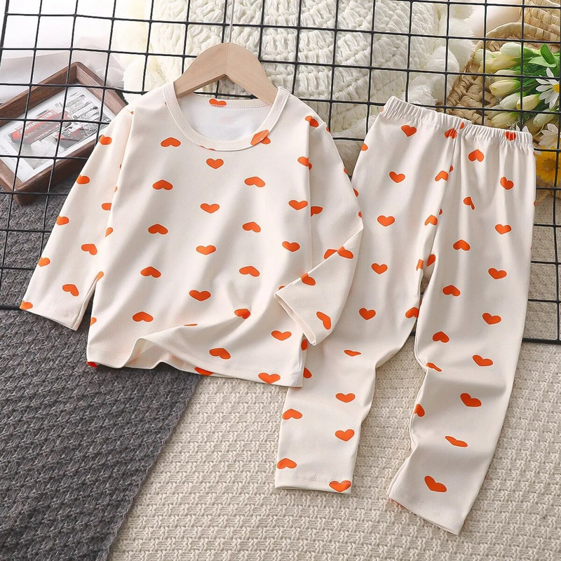 9 m-4 g Baby Drēbes ar garām piedurknēm Uzvalks Apakšveļa Apdrukāta Jauki Toddler Meiteņu Mājas Apģērbi 2gab/komplekts Bērnu pidžamas Topi + Bikses
