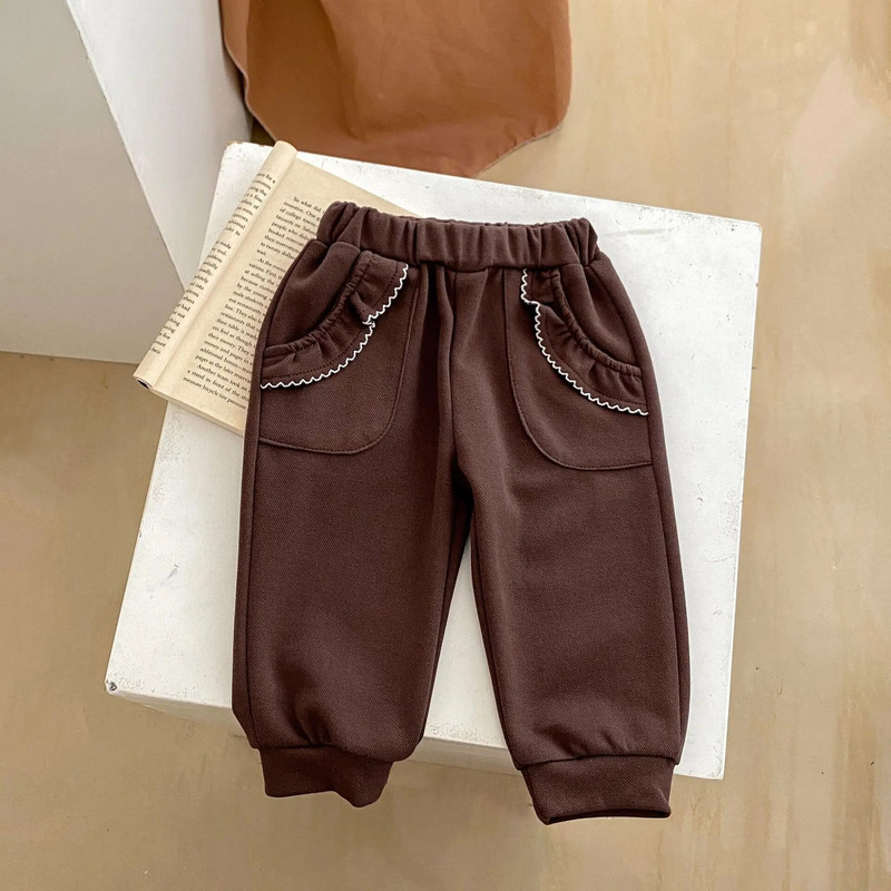 8411 Komplet odjeće za bebe 2024. Proljeće Novo odijelo za djevojčice Točkaste majice s printom + naborane hlače s džepovima Slatko odijelo za djevojčice