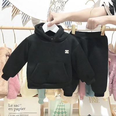 Fashion Newborn 2020 Σετ ρούχων για κοριτσάκι για μωρά Φούτσα και παντελόνι 2τμχ Φόδρα ζεστού φλις bebe Κοστούμι με κουκούλα Χειμερινό σετ ρούχων 0-3Y
