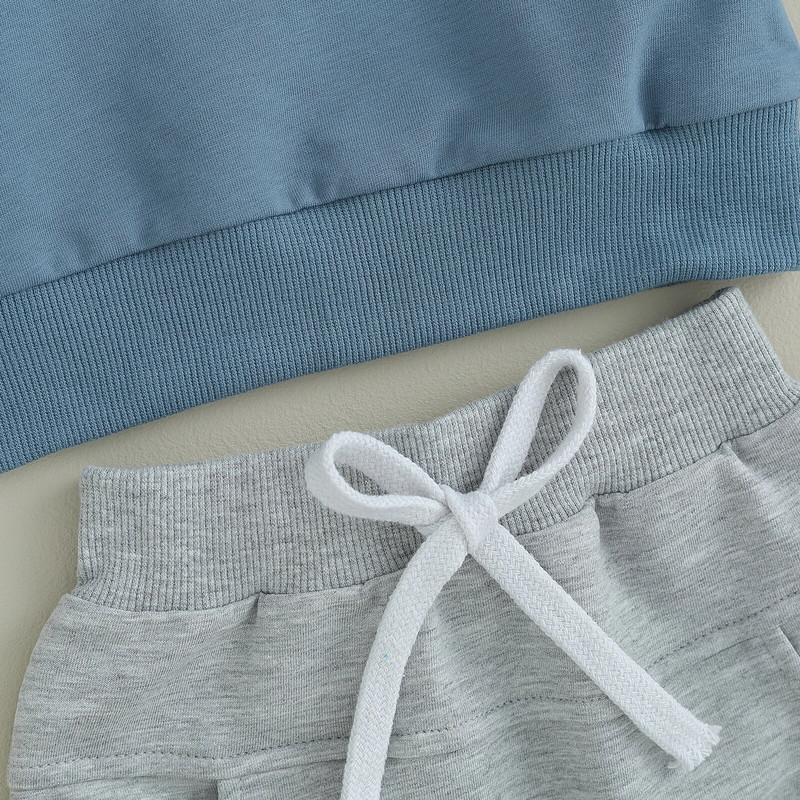 Pamuk Ležerna odjeća za bebe Djevojčice Dječaci Odjeća za malu djecu 2 komada Jesenska odjeća Slovo print Skrozni izrez Duksevi dugih rukava Hlače Dječje odijelo