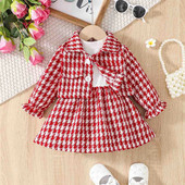 Komplet za djevojčice, jednogodišnja haljina, modni komplet crvenih kariranih suknji princeze, dvodijelni komplet za dojenčad, proljetna i jesenska odjeća