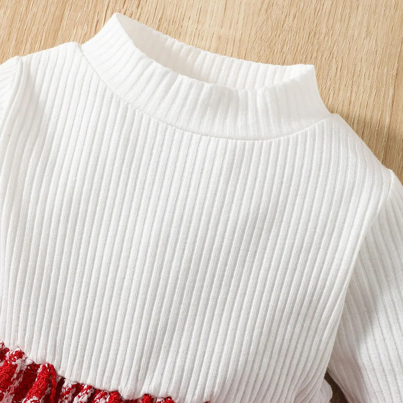 Komplet za djevojčice, jednogodišnja haljina, modni komplet crvenih kariranih suknji princeze, dvodijelni komplet za dojenčad, proljetna i jesenska odjeća