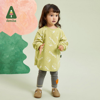 Комплекти бебешко облекло Amila 2023 Есен Топъл нов моден сладък свободен суичър Костюм от две части за момичета Детско облекло