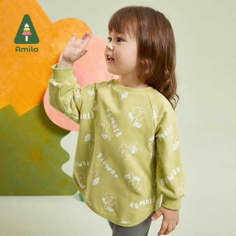 Amila beebiriiete komplektid 2023 Sügis, soe uus mood, armas avar dressipluus, kaheosaline ülikond tüdrukutele, lastele, riietele