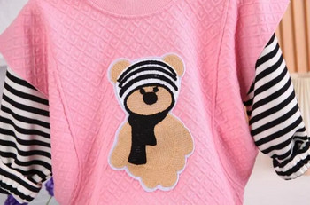 0-4 г. Комплект дрехи за бебета за момичета Пролет Есен Деца с дълги ръкави Карикатурно мече Тоалети от две части Качулки и панталони Детско спортно облекло