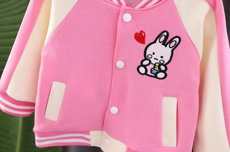 Παιδικές φόρμες επώνυμων σχεδιαστών Άνοιξη φθινόπωρο κοριτσάκι καρτούν γράμμα κουνέλι με φερμουάρ μπουφάν και παντελόνι 2 τμχ Βρεφικά ρούχα σετ βρεφικών ρούχων