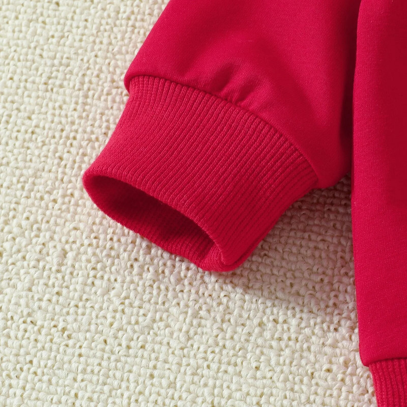 Odjeća za dječake, 2 komada, Valentinovo, pulover s printom dugih rukava i majica s džepovima, komplet hlača s uzicom za malu djecu