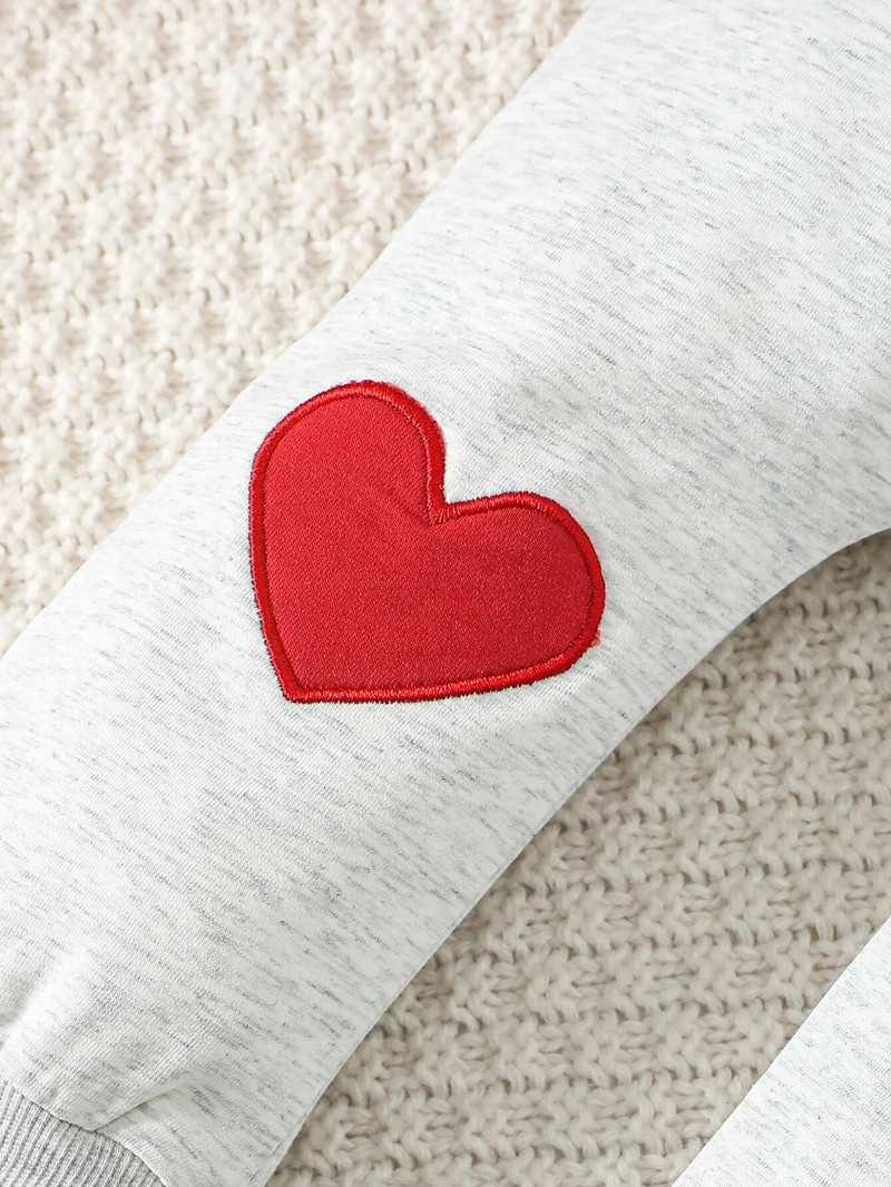 2KOM Proljetna i jesenska ležerna majica s dugim rukavima za dojenčad i malu djecu Sportsko odijelo Romantična serija za Valentinovo