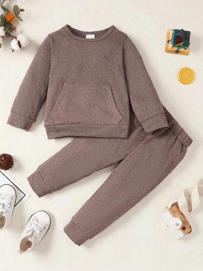 Talvine ühevärviline laste kampsun väikelapse imikule poisile tüdrukule riided ülikond pikkade varrukatega beebi unisex pidžaama komplekt