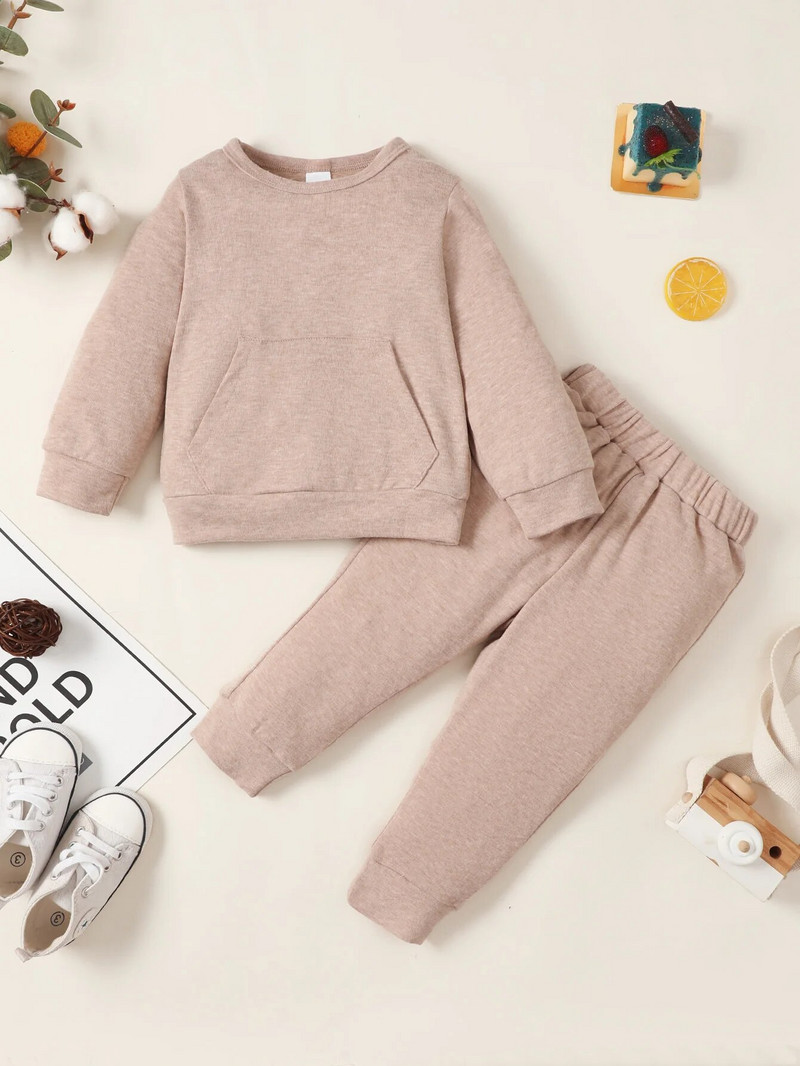 Talvine ühevärviline laste kampsun väikelapse imikule poisile tüdrukule riided ülikond pikkade varrukatega beebi unisex pidžaama komplekt