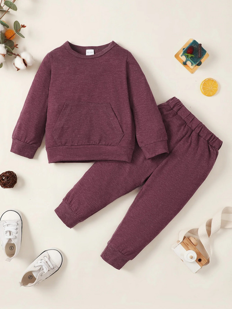 Talvine ühevärviline laste kampsun väikelapse imikule poisile tüdrukule riided ülikond pikkade varrukatega beebi unisex pidžaama komplekt