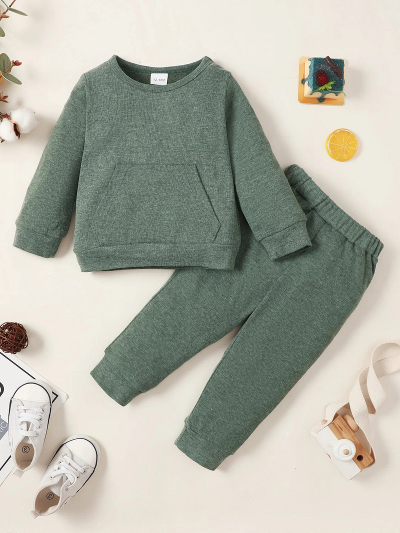 Talvine ühevärviline laste kampsun väikelapse imikule poisile tüdrukule riided ülikond pikkade varrukatega beebi unisex pidžaama komplekt