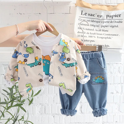 0-4 godine staro jesen novo modno slatko auto dječje odijelo za dječake i djevojčice dugih rukava prugasto trodijelno dječje sportsko odijelo