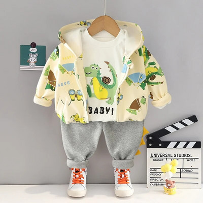 0-4 godine staro jesen novo modno slatko auto dječje odijelo za dječake i djevojčice dugih rukava prugasto trodijelno dječje sportsko odijelo