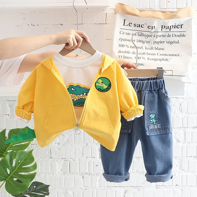 0-4 godine staro jesen novo modno slatko auto dječje odijelo za dječake i djevojčice dugih rukava prugasto trodijelno dječje sportsko odijelo