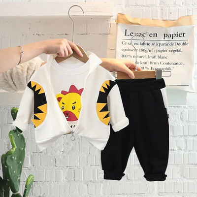 0-4 godine staro jesen novo modno slatko auto dječje odijelo za dječake i djevojčice dugih rukava prugasto trodijelno dječje sportsko odijelo