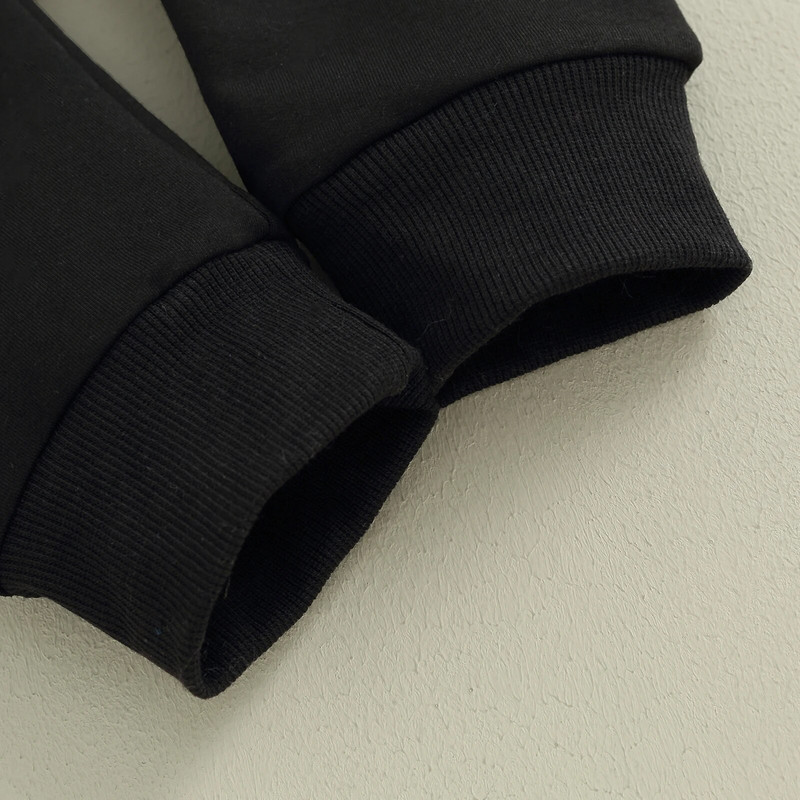 2Pcs Jesenski komplet odjeće za dječake Odjeća za Dan zahvalnosti Sweatshirt dugih rukava s printom slova Duge hlače Trenirka za malu djecu