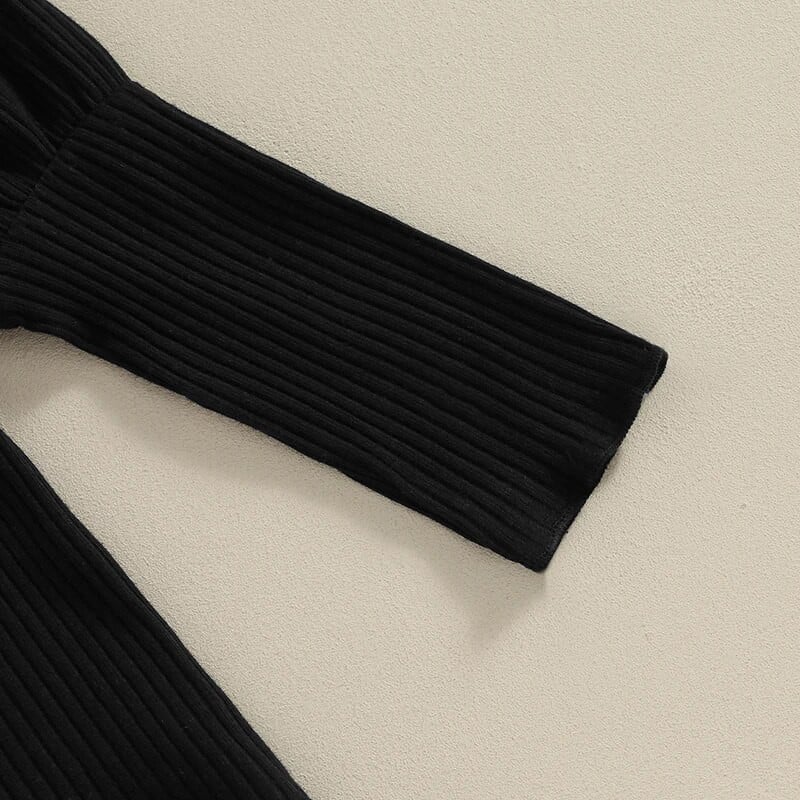 Tüdrukute sügise 3-osalised rõivad, mustad pikkade varrukatega trikotaažid kaelusega topid nööbiga ruuduline seelik bareti komplekt