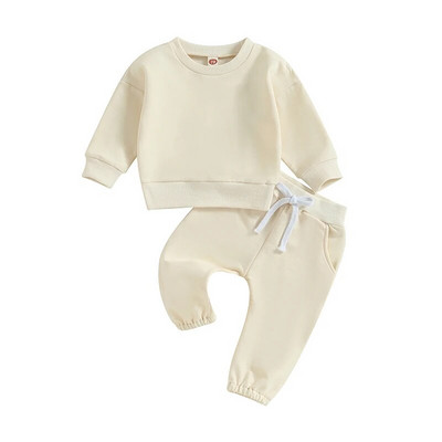 Nauji kūdikių mergaičių drabužiai berniukams rudens žiemos apranga mažiems vaikams Kieta ilgomis rankovėmis megztiniai Viršutiniai raištelių kelnių rinkiniai