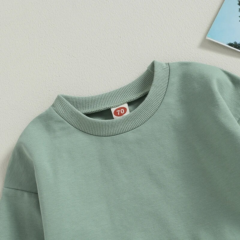 Nauji kūdikių mergaičių drabužiai berniukams rudens žiemos apranga mažiems vaikams Kieta ilgomis rankovėmis megztiniai Viršutiniai raištelių kelnių rinkiniai