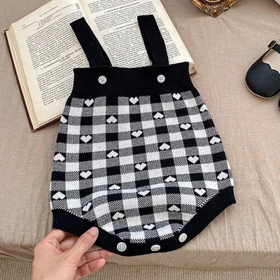 Jesen Proljeće Komplet odjeće za novorođene djevojčice, karirani džemper dugih rukava, kombinezon, odijelo za djevojčice