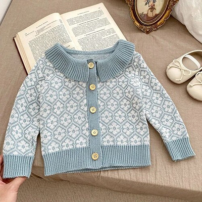 Jesen Proljeće Komplet odjeće za novorođene djevojčice, karirani džemper dugih rukava, kombinezon, odijelo za djevojčice