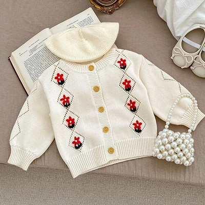 Jesen Proljeće Komplet odjeće za novorođene djevojčice, karirani džemper dugih rukava, kombinezon, odijelo za djevojčice