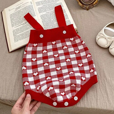 Jesen Proljeće Komplet odjeće za novorođene djevojčice, karirani džemper dugih rukava, kombinezon, odijelo za djevojčice