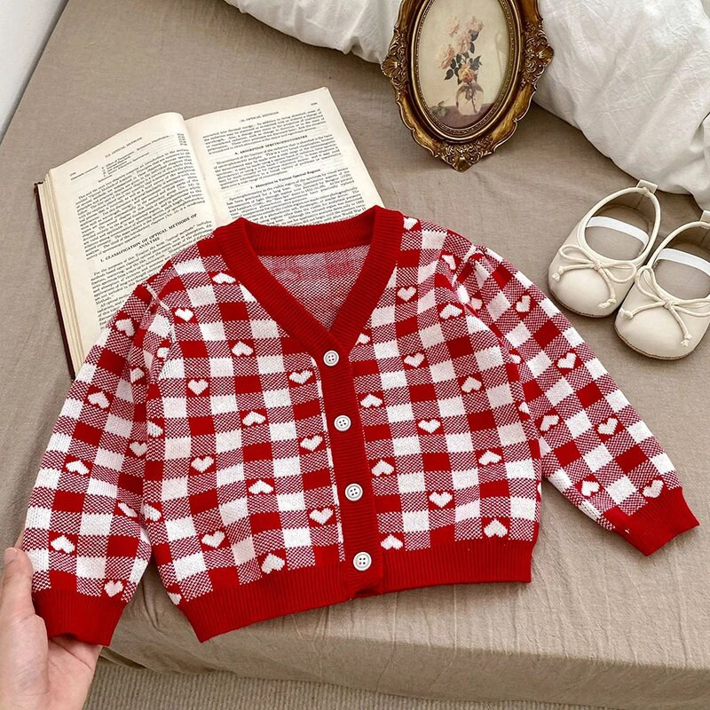 Jesen Proljeće Komplet odjeće za novorođene djevojčice, karirani džemper dugih rukava, kombinezon, odijelo za djevojčice
