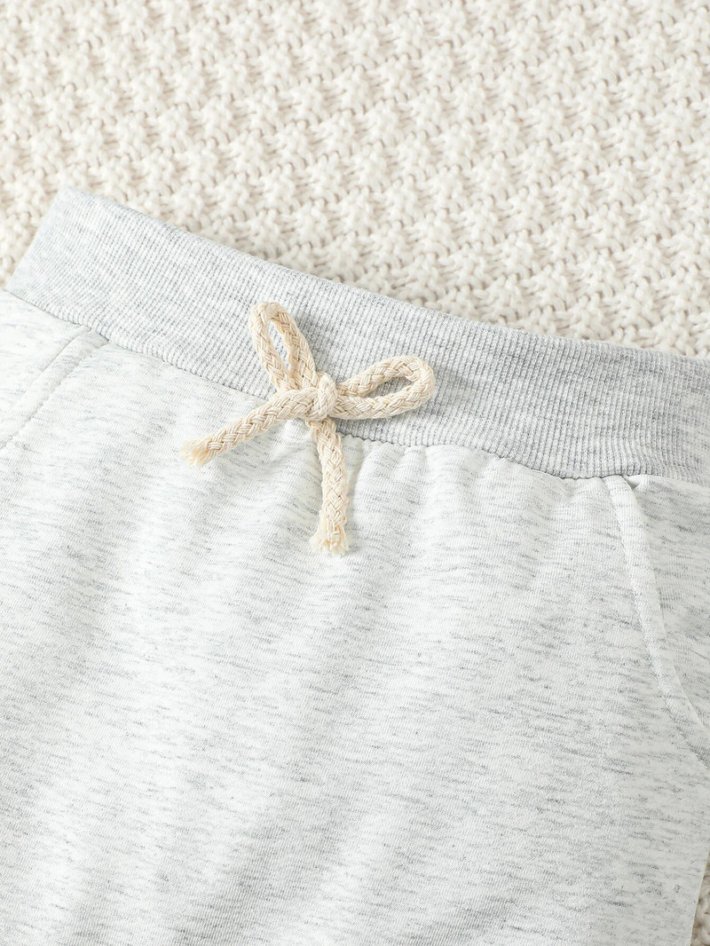 Unisex ležerni set za dojenčad Hip-Hop Zeleni top s vezom na ručnike s slovom + dvodijelni set s lažnim vezicama