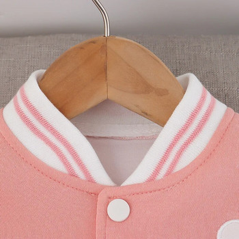 Στολές για μικρά κορίτσια 2024 Άνοιξη φθινόπωρο ροζ κινούμενα σχέδια Ζακέτα και παντελόνια με μονό στήθος 18 Months Σετ ρούχων για κορίτσια