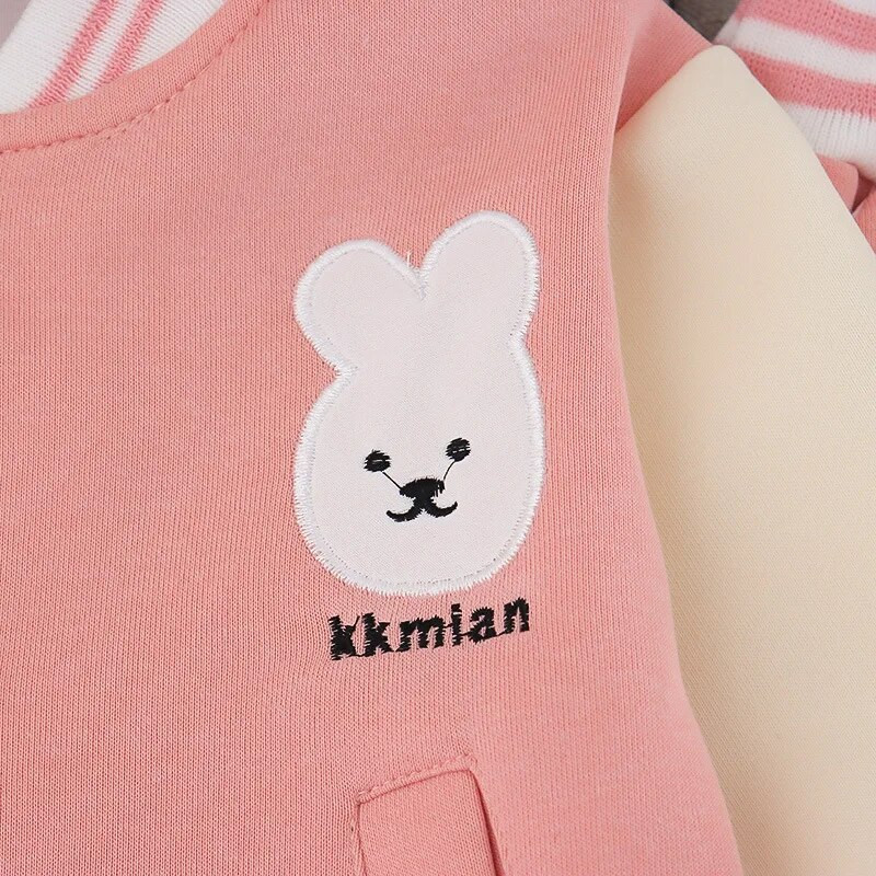 Odjeća za djevojčice 2024. Proljeće Jesen Ružičasti kardigan s jednim kopčanjem Jakne i hlače 18 mjeseci Kompleti odjeće za djevojčice