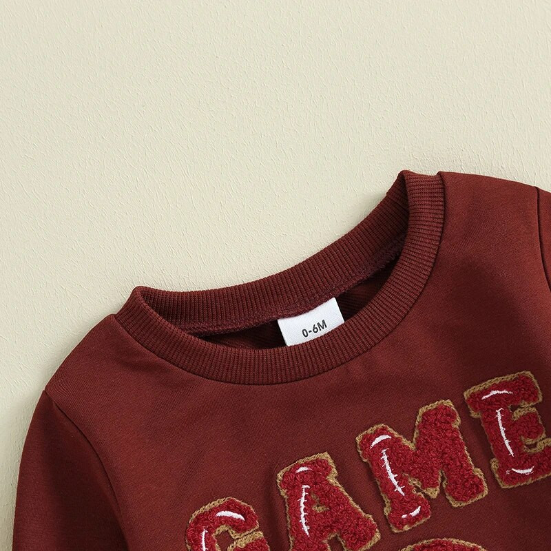 FOCUSNORM 0-3Y Kompleti odjeće za malu djecu, dječake, djevojčice, duge rukave, majice s ragbi vezom, duge rukave, hlače s elastičnim strukom