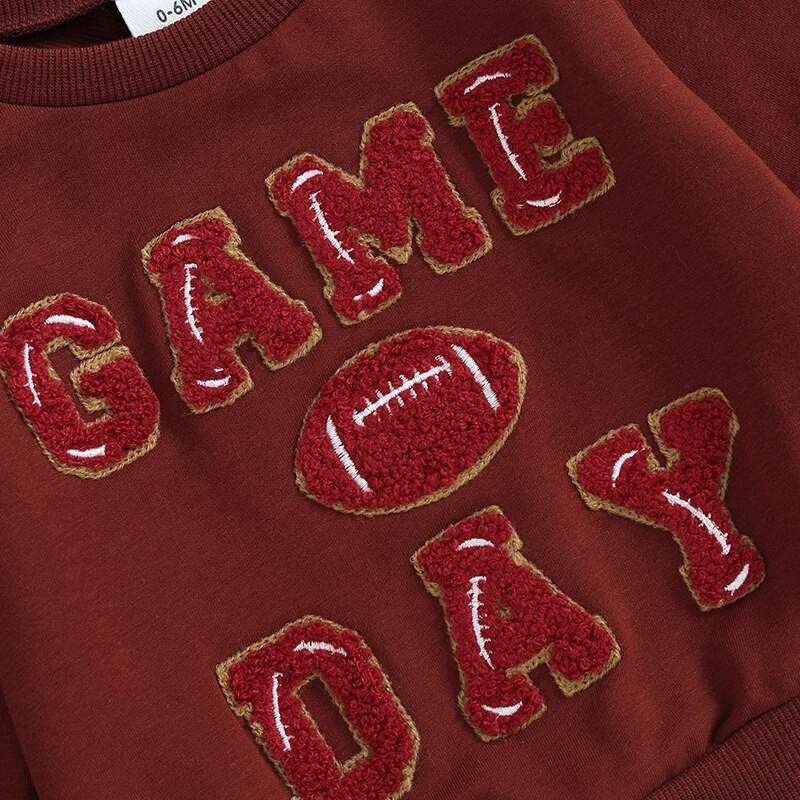 FOCUSNORM 0-3Y Kompleti odjeće za malu djecu, dječake, djevojčice, duge rukave, majice s ragbi vezom, duge rukave, hlače s elastičnim strukom