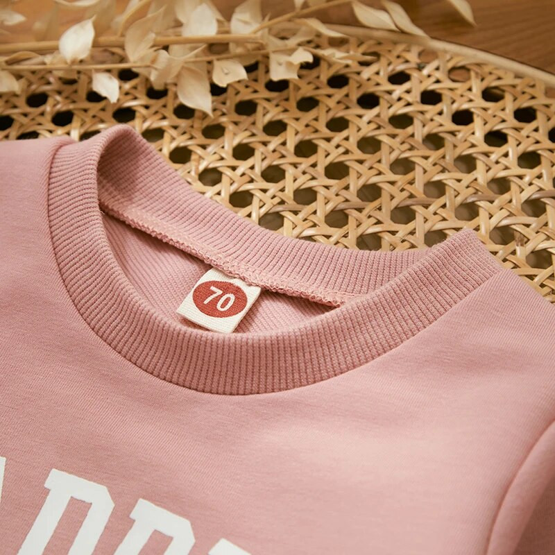 Talv sügis vabaaja uus beebitüdrukute komplektid riided moekirjad prinditud pikkade varrukatega dressipluusid elastsed vööpüksid rõivad