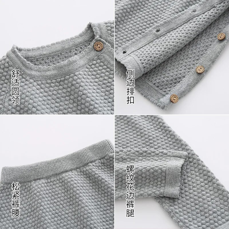 Rudens ziemas zīdaiņu meiteņu vienkrāsains apģērbs jaundzimušo bērnu apģērbs uzvalks zīdaiņu džemperis pidžamas komplekts