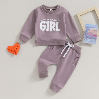 2023-07-25 Lioraitiin 0-3Y Βρεφικά ρούχα για μωρά για κοριτσάκι Mama Girl πουλόβερ Φούτερ και Σετ παντελόνι Jogger Φόρμες