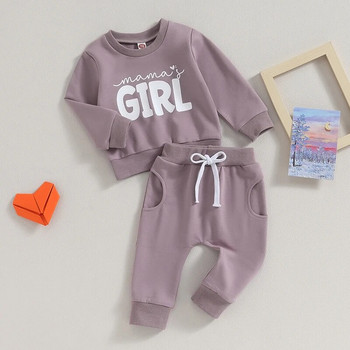 2023-07-25 Lioraitiin 0-3Y Βρεφικά ρούχα για μωρά για κοριτσάκι Mama Girl πουλόβερ Φούτερ και Σετ παντελόνι Jogger Φόρμες