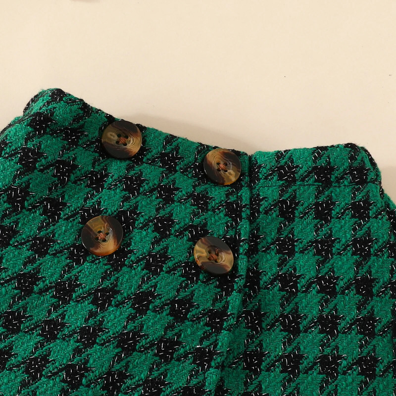 ma&baby 6M-3Y Božićna novorođena dojenčad Mala djeca Kompleti odjeće za djevojčice Pletene majice dugih rukava Karirane suknje Šeširi Božićna odjeća D05