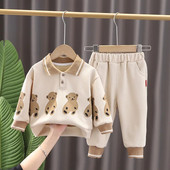 Zēnu drēbes 2–3 gadiem, nolaižamā apkakle, multfilma, apdrukāta ar garām piedurknēm, kapuces Bikses zīdaiņiem, bērni, Bebes, treniņtērpi, tērpi