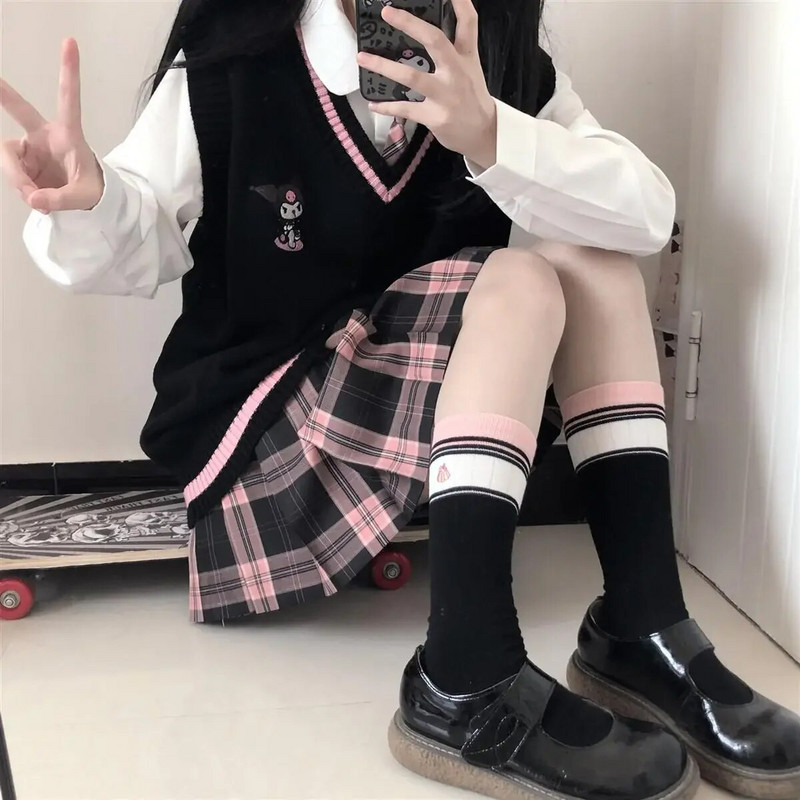 Jaapani armas Sanrio Kuromi naiste kampsun kolledži stiilis ühtne kootud kampsun vest lahtine My Melody girl armas varrukateta kampsun