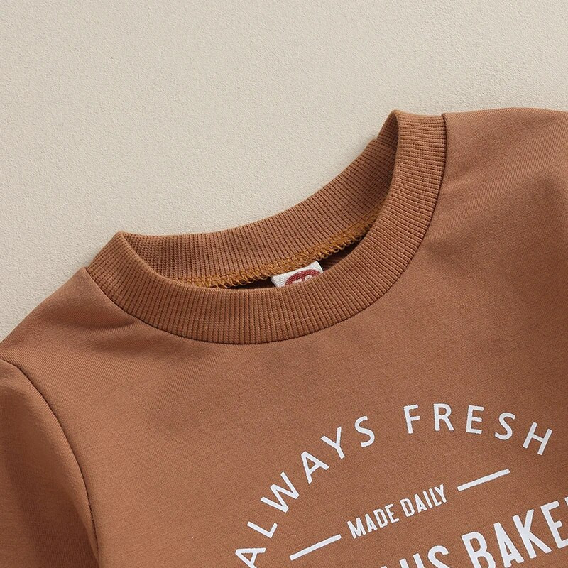 FOCUSNORM 0-3Y väikelaste beebipoiste jõuluriiete komplektid kirjatrükiga pikkade varrukatega dressipluusid piparkoogid meeste püksid