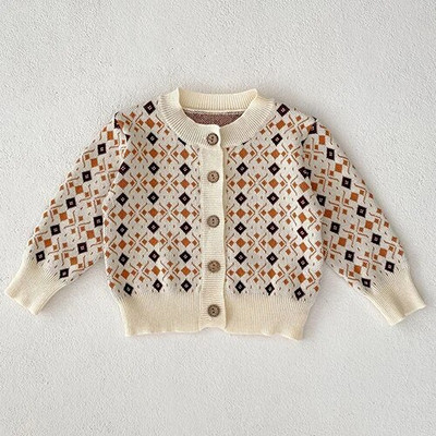 Vastsündinud beebitüdrukute rõivaste ülikond pikkade varrukatega, kootud trükiga kardiganmantel + püksid, sügisene kevadine tüdrukute rõivakomplekt