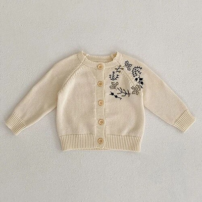 Vastsündinud beebitüdrukute rõivaste ülikond pikkade varrukatega, kootud trükiga kardiganmantel + püksid, sügisene kevadine tüdrukute rõivakomplekt