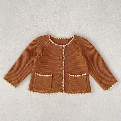 Vastsündinud beebitüdrukute rõivaste ülikond pikkade varrukatega, kootud trükiga kardiganmantel + püksid, sügisene kevadine tüdrukute rõivakomplekt