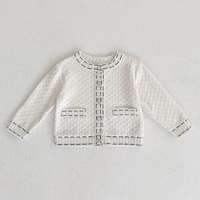 Vastsündinud beebitüdrukute rõivaste ülikond pikkade varrukatega, kootud trükiga kardiganmantel + püksid, sügisene kevadine tüdrukute rõivakomplekt