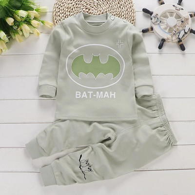 2 buc/set costum cu mânecă lungă pentru îmbrăcăminte pentru bebeluși pijamale de toamnă din bumbac pentru copii, topuri, pantaloni, lenjerie intimă pentru copii mici, ținute 0-4 ani