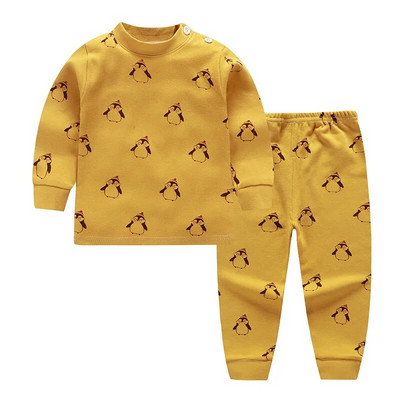 2 buc/set costum cu mânecă lungă pentru îmbrăcăminte pentru bebeluși pijamale de toamnă din bumbac pentru copii, topuri, pantaloni, lenjerie intimă pentru copii mici, ținute 0-4 ani